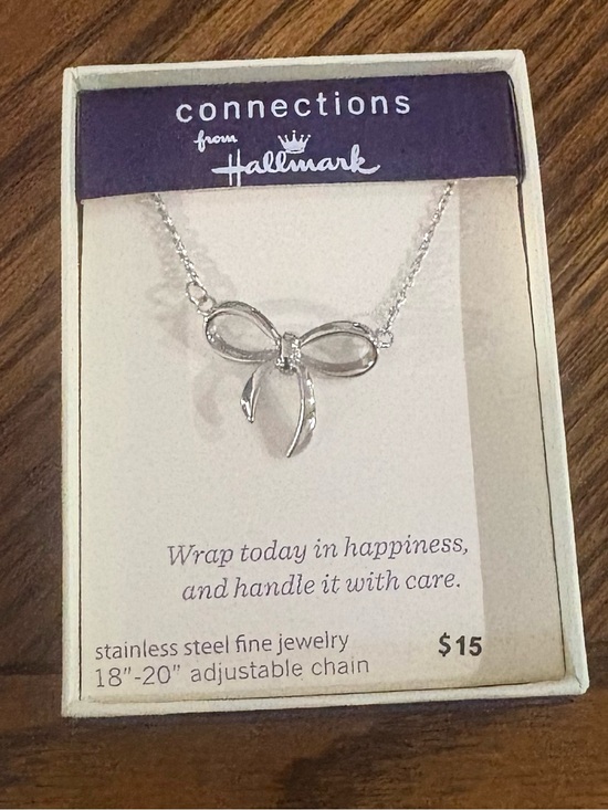 Hallmark Jewelry - Hallmark Silver Bow Pendant Necklace - New in Gift Box